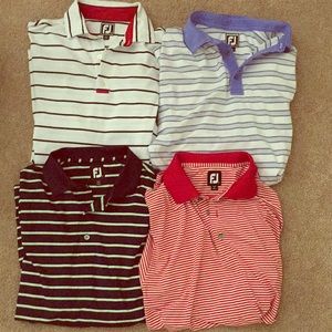 4 footjoy golf shirts size large.